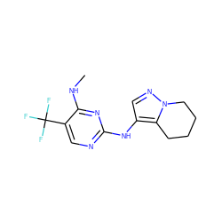 CNc1nc(Nc2cnn3c2CCCC3)ncc1C(F)(F)F ZINC000205959453