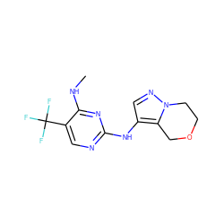 CNc1nc(Nc2cnn3c2COCC3)ncc1C(F)(F)F ZINC000103260579