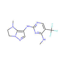 CNc1nc(Nc2cnn3c2N(C)CC3)ncc1C(F)(F)F ZINC000205906834