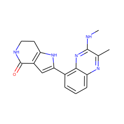 CNc1nc2c(-c3cc4c([nH]3)CCNC4=O)cccc2nc1C ZINC000222364670