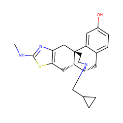 CNc1nc2c(s1)C[C@H]1[C@H]3Cc4ccc(O)cc4[C@@]1(CCN3CC1CC1)C2 ZINC000103289991