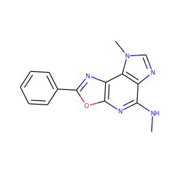 CNc1nc2oc(-c3ccccc3)nc2c2c1ncn2C ZINC000038314650