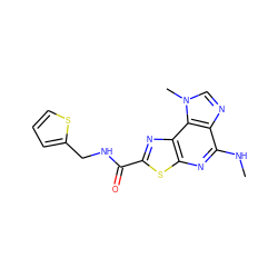 CNc1nc2sc(C(=O)NCc3cccs3)nc2c2c1ncn2C ZINC000040423409