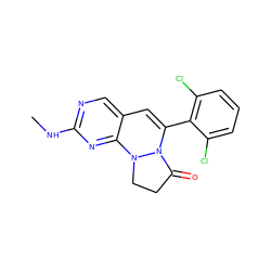 CNc1ncc2c(n1)N1CCC(=O)N1C(c1c(Cl)cccc1Cl)=C2 ZINC000036187659