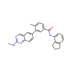 CNc1ncc2cc(-c3cc(C(=O)Nc4cccc5c4CCC5)ccc3C)ccc2n1 ZINC000035049806