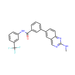 CNc1ncc2cc(-c3cccc(C(=O)Nc4cccc(C(F)(F)F)c4)c3)ccc2n1 ZINC000034636354