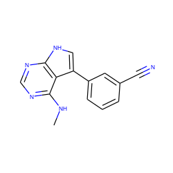 CNc1ncnc2[nH]cc(-c3cccc(C#N)c3)c12 ZINC000210720496