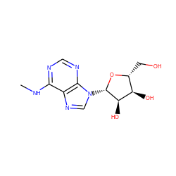 CNc1ncnc2c1ncn2[C@@H]1O[C@H](CO)[C@@H](O)[C@H]1O ZINC000004245632