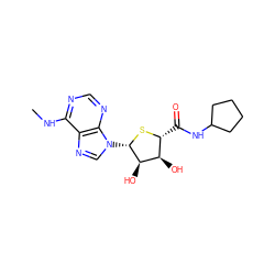 CNc1ncnc2c1ncn2[C@@H]1S[C@H](C(=O)NC2CCCC2)[C@@H](O)[C@H]1O ZINC000045347616