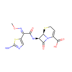 CO/N=C(/C(=O)N[C@@H]1C(=O)N2C(C(=O)O)=CCS[C@H]12)c1cnc(N)s1 ZINC000008740416