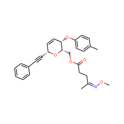 CO/N=C(/C)CCC(=O)OC[C@@H]1O[C@H](C#Cc2ccccc2)C=C[C@@H]1Oc1ccc(C)cc1 ZINC000008035639