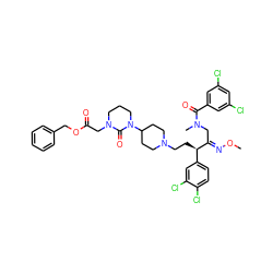 CO/N=C(\CN(C)C(=O)c1cc(Cl)cc(Cl)c1)[C@H](CCN1CCC(N2CCCN(CC(=O)OCc3ccccc3)C2=O)CC1)c1ccc(Cl)c(Cl)c1 ZINC000095541956