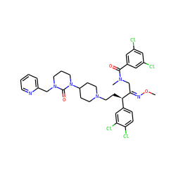 CO/N=C(\CN(C)C(=O)c1cc(Cl)cc(Cl)c1)[C@H](CCN1CCC(N2CCCN(Cc3ccccn3)C2=O)CC1)c1ccc(Cl)c(Cl)c1 ZINC000026403393