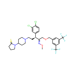 CO/N=C(\COCc1cc(C(F)(F)F)cc(C(F)(F)F)c1)[C@@H](CCN1CCC(N2CCCC2=S)CC1)c1ccc(Cl)c(Cl)c1 ZINC000027552386