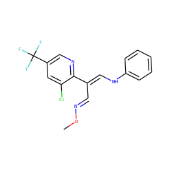 CO/N=C/C(=C\Nc1ccccc1)c1ncc(C(F)(F)F)cc1Cl ZINC000100818843