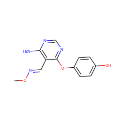 CO/N=C/c1c(N)ncnc1Oc1ccc(O)cc1 ZINC000072176287