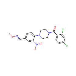 CO/N=C/c1ccc(N2CCN(C(=O)c3ccc(Cl)cc3Cl)CC2)c([N+](=O)[O-])c1 ZINC000008667153