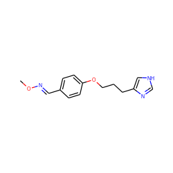 CO/N=C/c1ccc(OCCCc2c[nH]cn2)cc1 ZINC000013813099