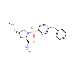 CO/N=C1/C[C@H](C(=O)NO)N(S(=O)(=O)c2ccc(Oc3ccccc3)cc2)C1 ZINC000027621504