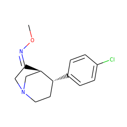 CO/N=C1/CN2CC[C@@H](c3ccc(Cl)cc3)[C@H]1C2 ZINC000029404929