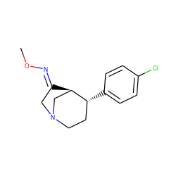 CO/N=C1\CN2CC[C@@H](c3ccc(Cl)cc3)[C@H]1C2 ZINC000029405603