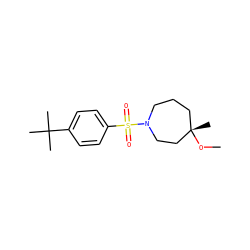 CO[C@@]1(C)CCCN(S(=O)(=O)c2ccc(C(C)(C)C)cc2)CC1 ZINC000043070264
