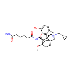 CO[C@@]12CC[C@@]3(C[C@@H]1CNC(=O)CCCCC(N)=O)[C@H]1Cc4ccc(O)c5c4[C@@]3(CCN1CC1CC1)[C@H]2O5 ZINC000220556802