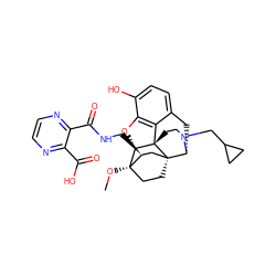 CO[C@@]12CC[C@@]3(C[C@@H]1CNC(=O)c1nccnc1C(=O)O)[C@H]1Cc4ccc(O)c5c4[C@@]3(CCN1CC1CC1)[C@H]2O5 ZINC000220555248