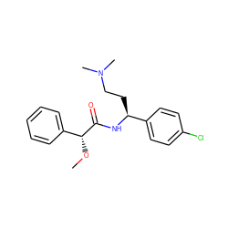 CO[C@@H](C(=O)N[C@@H](CCN(C)C)c1ccc(Cl)cc1)c1ccccc1 ZINC000013684699