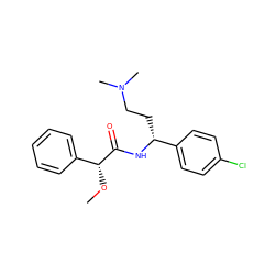 CO[C@@H](C(=O)N[C@H](CCN(C)C)c1ccc(Cl)cc1)c1ccccc1 ZINC000013684695