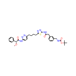 CO[C@@H](C(=O)Nc1ccc(CCCCc2nnc(NC(=O)Cc3cccc(CNC(=O)OC(C)(C)C)c3)s2)nn1)c1ccccc1 ZINC000169698424