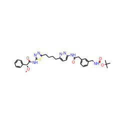 CO[C@@H](C(=O)Nc1nnc(CCCCc2ccc(NC(=O)Cc3cccc(CNC(=O)OC(C)(C)C)c3)nn2)s1)c1ccccc1 ZINC000169698426