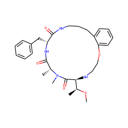 CO[C@@H](C)[C@@H]1NCCOc2ccccc2CCCNC(=O)[C@@H](Cc2ccccc2)NC(=O)[C@@H](C)N(C)C1=O ZINC001772571699