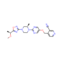 CO[C@@H](C)c1nc(N2CCN(c3ncc(OCc4ccncc4C#N)cn3)[C@H](C)C2)no1 ZINC000116204598