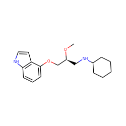 CO[C@@H](CNC1CCCCC1)COc1cccc2[nH]ccc12 ZINC000028823873