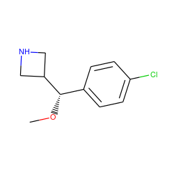 CO[C@@H](c1ccc(Cl)cc1)C1CNC1 ZINC000095555187