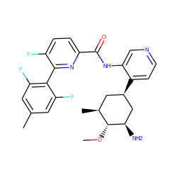 CO[C@@H]1[C@@H](C)C[C@@H](c2ccncc2NC(=O)c2ccc(F)c(-c3c(F)cc(C)cc3F)n2)C[C@H]1N ZINC000207255616