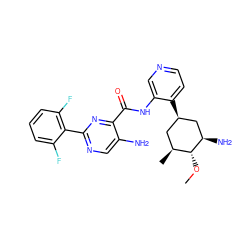 CO[C@@H]1[C@@H](C)C[C@@H](c2ccncc2NC(=O)c2nc(-c3c(F)cccc3F)ncc2N)C[C@H]1N ZINC000207228895