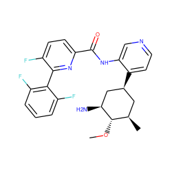 CO[C@@H]1[C@@H](N)C[C@@H](c2ccncc2NC(=O)c2ccc(F)c(-c3c(F)cccc3F)n2)C[C@H]1C ZINC000207214215