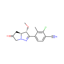 CO[C@@H]1C(c2ccc(C#N)c(Cl)c2C)=NN2CC(=O)C[C@@H]12 ZINC000146582482