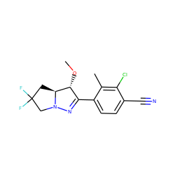 CO[C@@H]1C(c2ccc(C#N)c(Cl)c2C)=NN2CC(F)(F)C[C@@H]12 ZINC000146547613