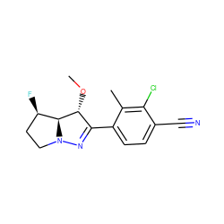 CO[C@@H]1C(c2ccc(C#N)c(Cl)c2C)=NN2CC[C@@H](F)[C@@H]12 ZINC000146501216