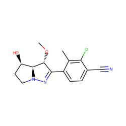 CO[C@@H]1C(c2ccc(C#N)c(Cl)c2C)=NN2CC[C@@H](O)[C@@H]12 ZINC000146476535