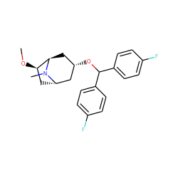 CO[C@@H]1C[C@H]2C[C@@H](OC(c3ccc(F)cc3)c3ccc(F)cc3)C[C@H]1N2C ZINC000100878406