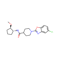 CO[C@@H]1CCC[C@H]1NC(=O)C1CCN(c2nc3cc(Cl)ccc3o2)CC1 ZINC000095595158