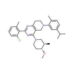 CO[C@@H]1CCN(c2nc(-c3c(C)cccc3Cl)nc3c2CN(c2cc(C(C)C)ccc2C)CC3)C[C@H]1C ZINC000149140337