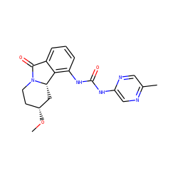 CO[C@@H]1CCN2C(=O)c3cccc(NC(=O)Nc4cnc(C)cn4)c3[C@@H]2C1 ZINC000116944864