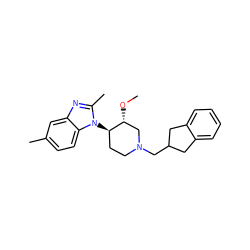 CO[C@@H]1CN(CC2Cc3ccccc3C2)CC[C@H]1n1c(C)nc2cc(C)ccc21 ZINC000029128966