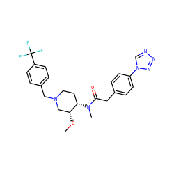 CO[C@@H]1CN(Cc2ccc(C(F)(F)F)cc2)CC[C@@H]1N(C)C(=O)Cc1ccc(-n2cnnn2)cc1 ZINC000084615430