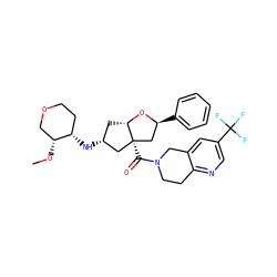 CO[C@@H]1COCC[C@@H]1N[C@@H]1C[C@@H]2O[C@@H](c3ccccc3)C[C@@]2(C(=O)N2CCc3ncc(C(F)(F)F)cc3C2)C1 ZINC000169706017